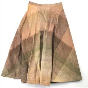 Vintage Wool Circle Skirt Black Multi Color EUC